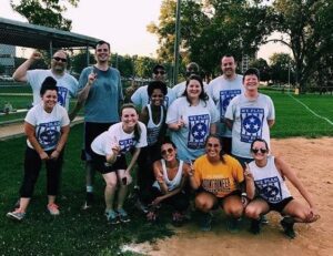 Flexer Law Nashville Sports League kickball team in Nashville, TN.